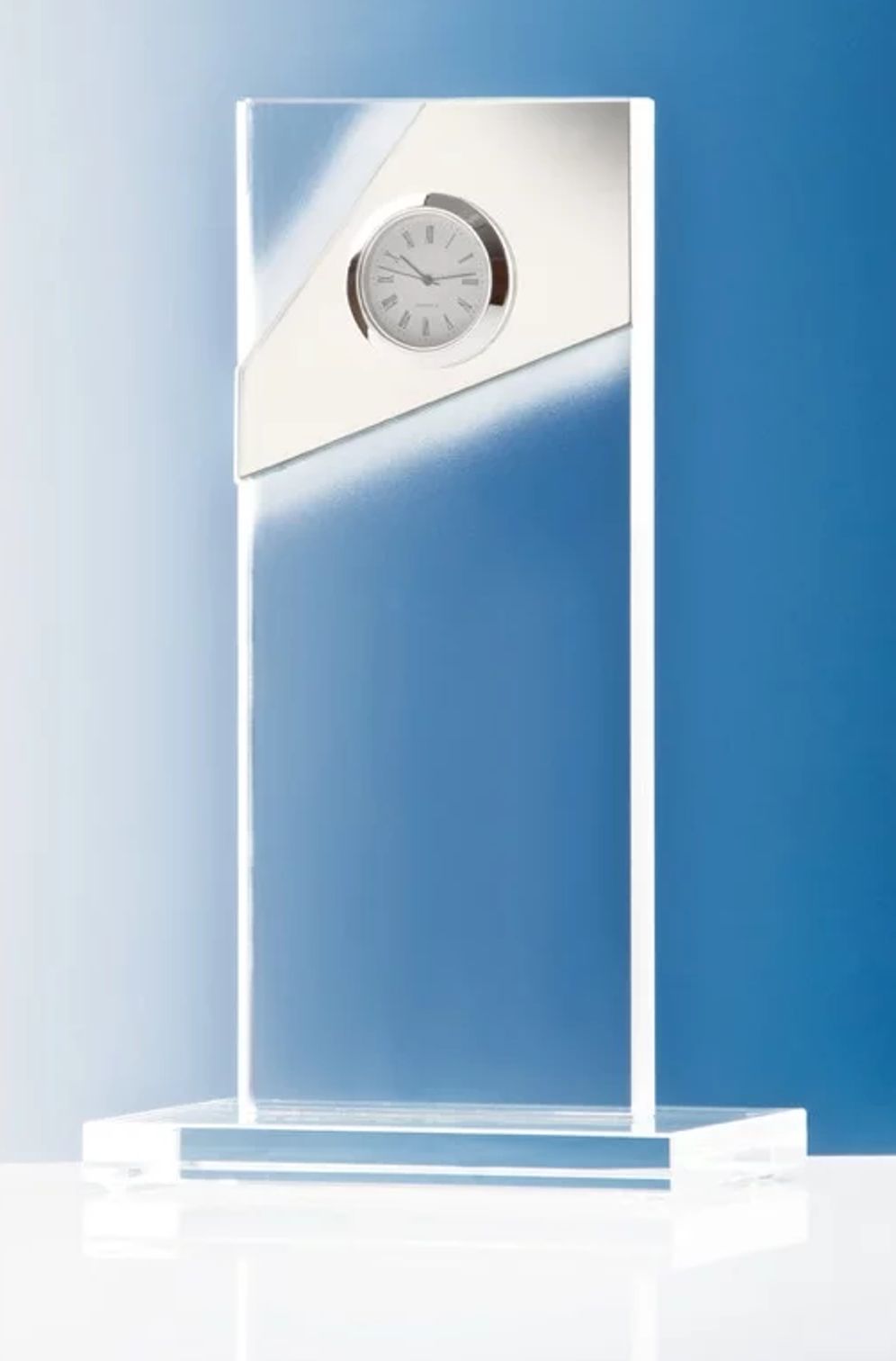 Bild von Kristallglas-Award SilverTower mit Quartz-Uhr